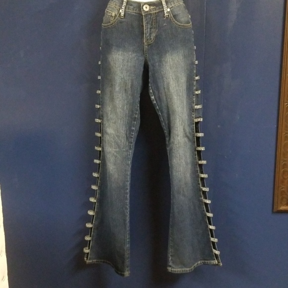 Blue jeans with rhinestones - Picture 4 of 9